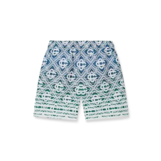 Monogram-frotté-shorts med farveovergang