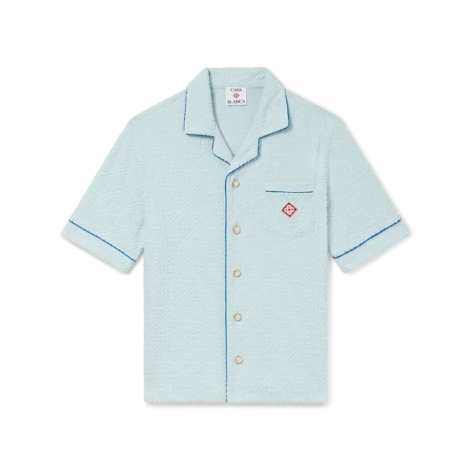 Monogram-frotté-skjorte med korte shorts