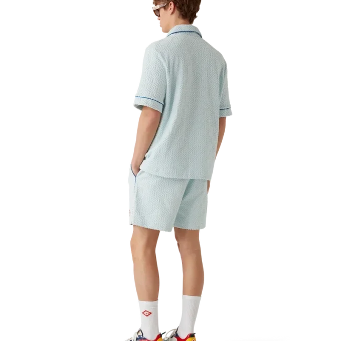 Monogram-frotté-skjorte med korte shorts