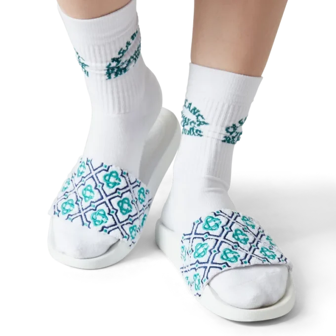 Monogram-frottéslippers til kvinder