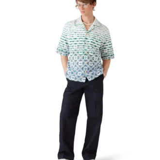 Monogram Gradient-frotté-skjorte med korte shorts