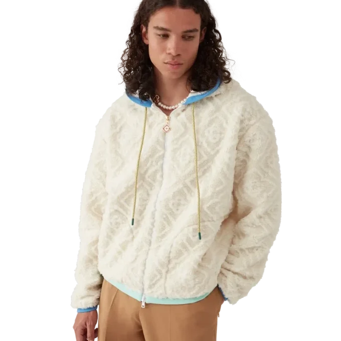 Monogram Jacquard fleecejakke Monogram Jacquard fleecejakke