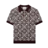 Monogram-poloskjorte i bomuldsstrik