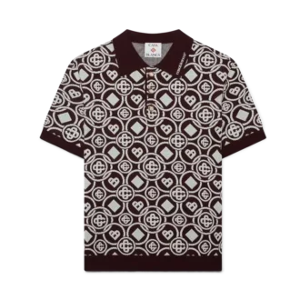 Monogram-poloskjorte i bomuldsstrik