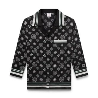 Monogram pyjamas-skjorte i silkesatin