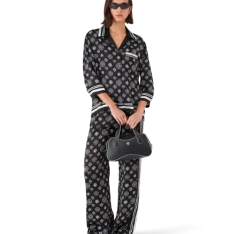 Monogram pyjamas-skjorte i silkesatin