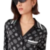 Monogram pyjamas-skjorte i silkesatin Monogram pyjamas-skjorte i silkesatin