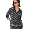 Monogram pyjamas-skjorte i silkesatin Monogram pyjamas-skjorte i silkesatin