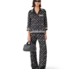Monogram pyjamasbukser i silkesatin