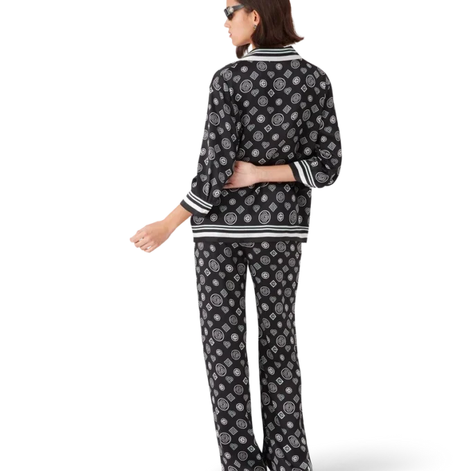 Monogram pyjamasbukser i silkesatin