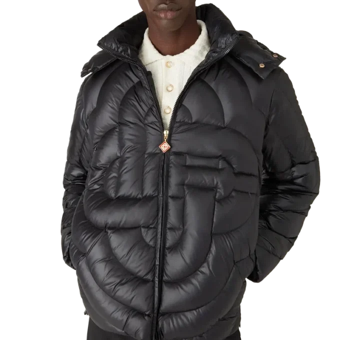Monogram-quiltet nylon-pufferjakke Monogram-quiltet nylon-pufferjakke