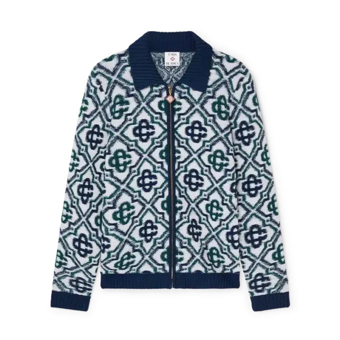 Monogram-striktrøje med lynlås Monogram-striktrøje med lynlås