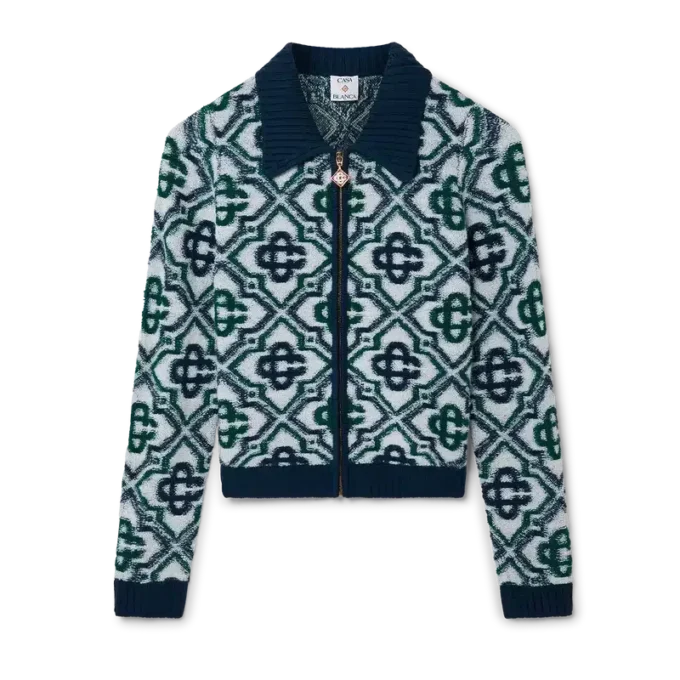 Monogram-striktrøje med lynlås