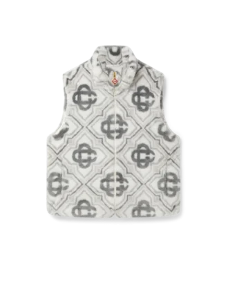 Monogram-vest i imiteret pels