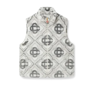 Monogram-vest i imiteret pels