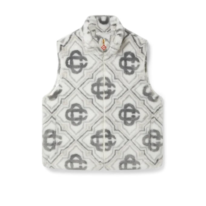 Monogram-vest i imiteret pels Monogram-vest i imiteret pels