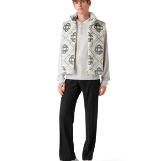 Monogram-vest i imiteret pels