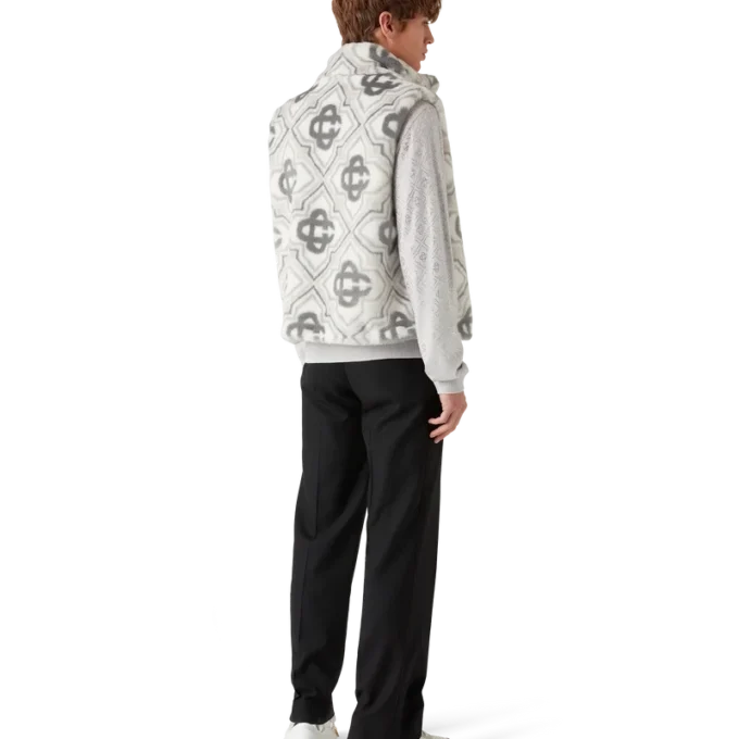 Monogram-vest i imiteret pels Monogram-vest i imiteret pels