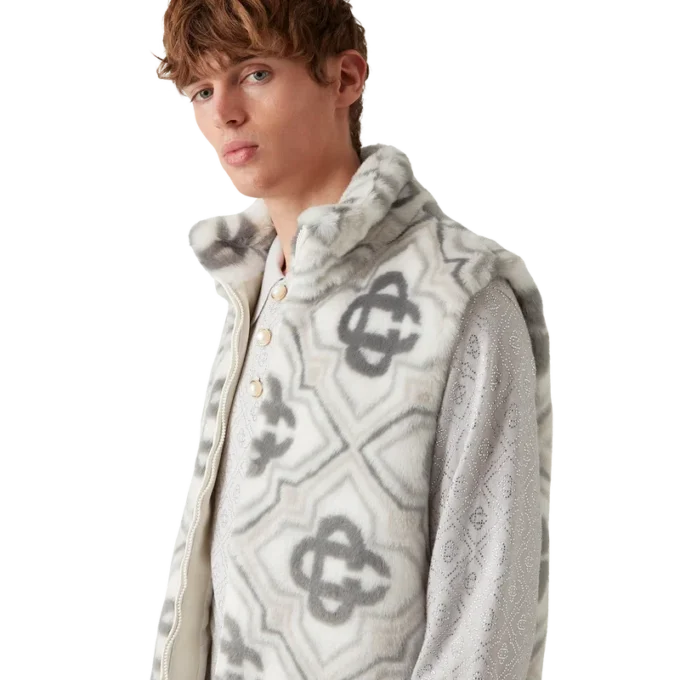 Monogram-vest i imiteret pels Monogram-vest i imiteret pels