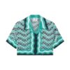 Monogram Wave kort silke-skjorte