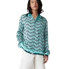 Monogram Wave langærmet silke-skjorte