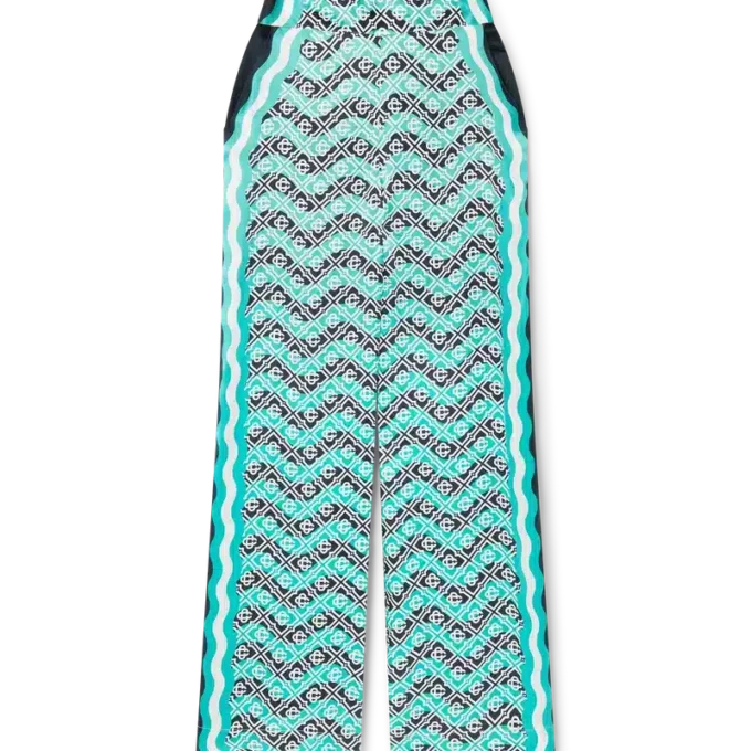 Monogram Wave silke bukser