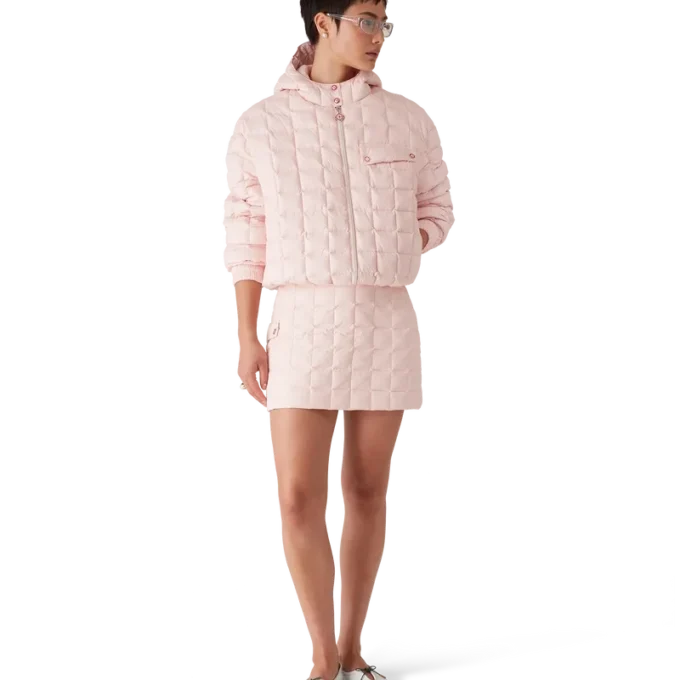 Nylon-quiltet minidress