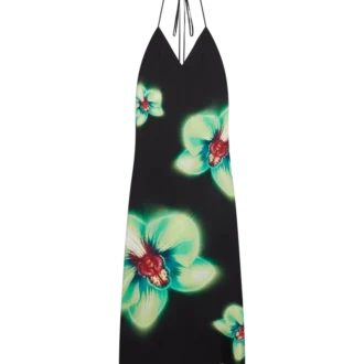 Orchid Glitch silke-kjole