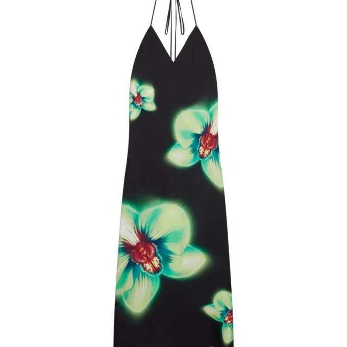 Orchid Glitch silke-kjole Orchid Glitch silke-kjole
