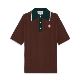 Oversized poloshirt i kabelstrik