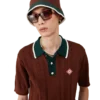 Oversized poloshirt i kabelstrik