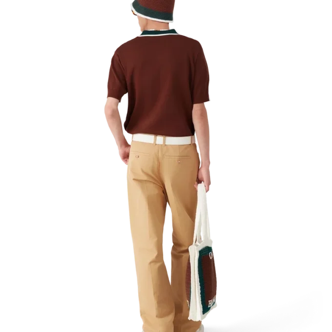 Oversized poloshirt i kabelstrik