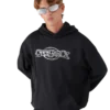 Oversized sweatshirt med paneler og hætte