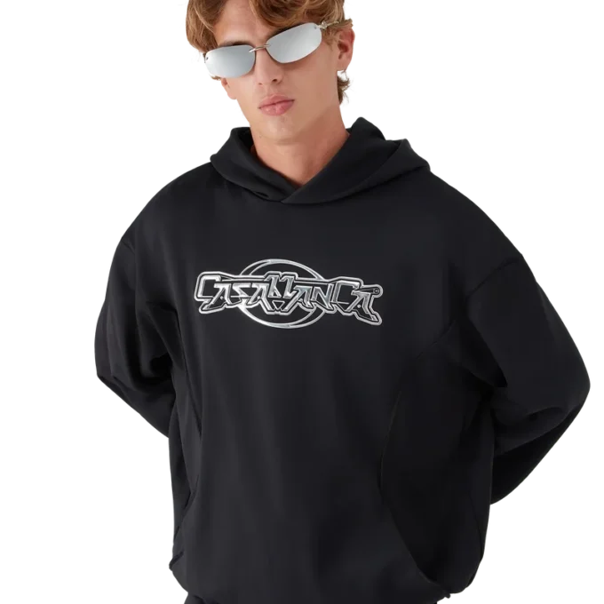 Oversized sweatshirt med paneler og hætte