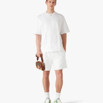 Oversized T-shirt med korte ærmer og applikeret monogram