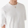 Oversized T-shirt med korte ærmer og applikeret monogram Oversized T-shirt med korte ærmer og applikeret monogram