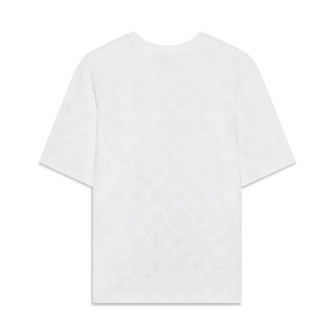 Oversized T-shirt med korte ærmer og applikeret monogram Oversized T-shirt med korte ærmer og applikeret monogram