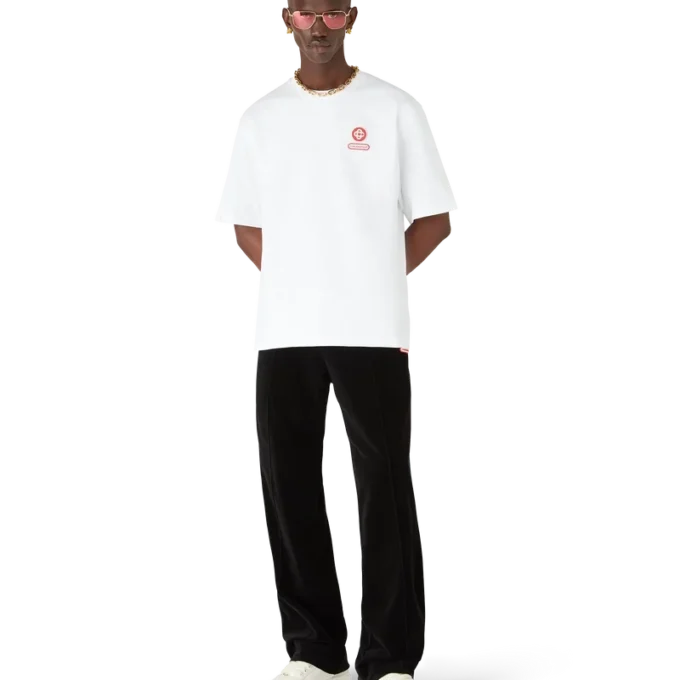 Oversized T-shirt med korte ærmer og logo-patch