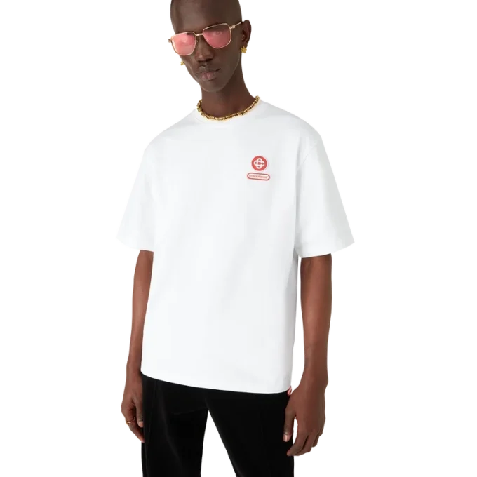 Oversized T-shirt med korte ærmer og logo-patch