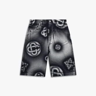 Perlemorsfarvede Monogram-denimshorts