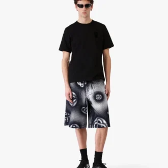 Perlemorsfarvede Monogram-denimshorts