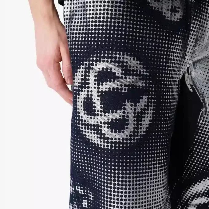 Perlemorsfarvede Monogram-denimshorts Perlemorsfarvede Monogram-denimshorts