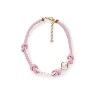 Pink knudet halskæde