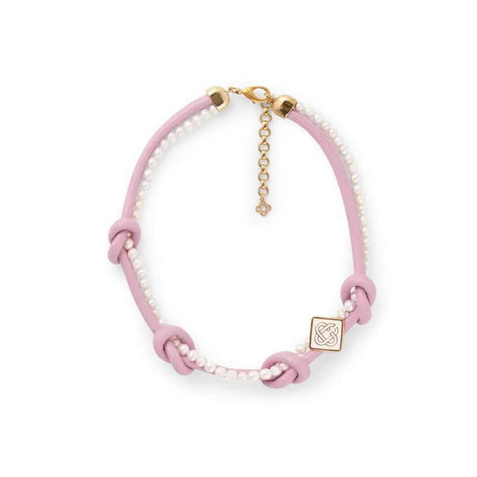 Pink knudet halskæde Pink knudet halskæde