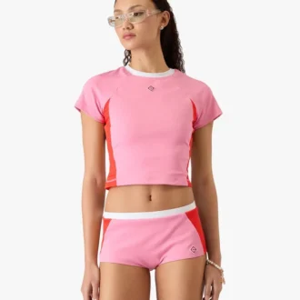Pink Monogram kortærmet rash top Shorts