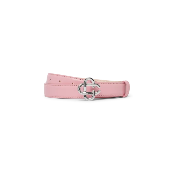 Pink sølvfarvet Cc-logo-spænde-bælte til kvinder