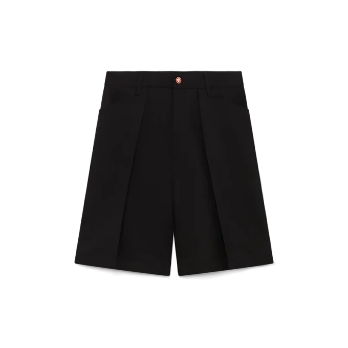 Plisserede skræddersyede shorts i uld