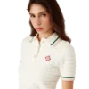 Polo-shirt i bomuldsbouclé Polo-shirt i bomuldsbouclé