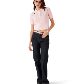 Polo-shirt i bomuldsmoulina