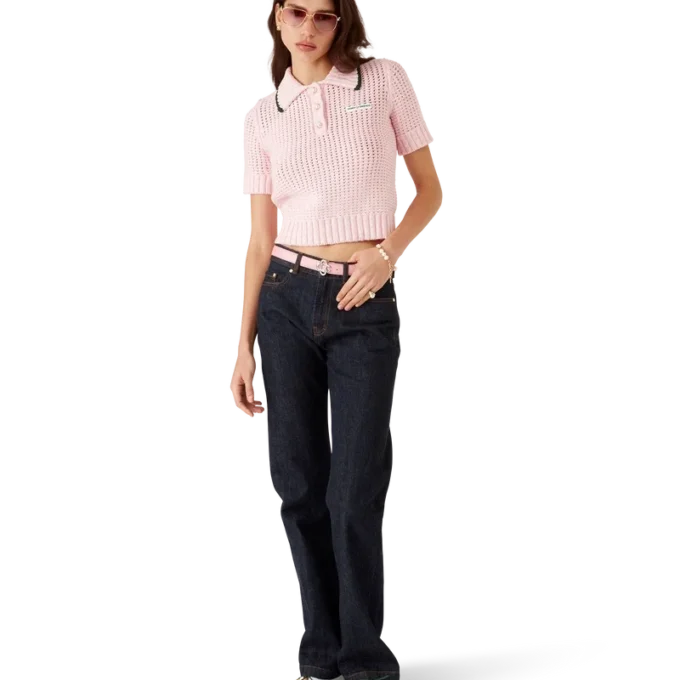 Polo-shirt i bomuldsmoulina